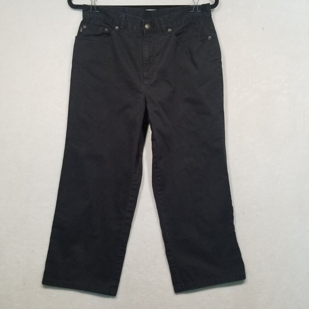 Lauren Jeans Co. Ralph Lauren 8 Jeans Capri Black Denim Straight Leg Preppy